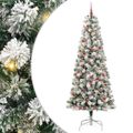 vidaXL Umelý Sklápací Vianočný Stromček 300 LED Zelená a biela 240 cm