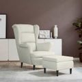 vidaXL Kreslo wingback s podnožkou krémové zamatové