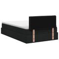 vidaXL Ottoman posteľ s matracom a LED Čierna 120 x 190 cm Látka