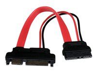 Slim SATA (F) na SATA (M) - Slimline Serial ATA na SATA (SLSATAADAP6) - Adaptér SATA - Serial ATA 150/300/600 - Slimline SATA (F) do SATA combo (M) - červená