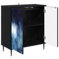 vidaXL Servírovacia skriňa RAALTE Čierny dub 69 x 33 x 76 cm