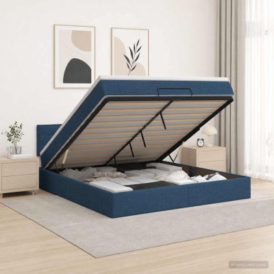 vidaXL Polohovací postel s matrací Modrá 140 x 190 cm Látka