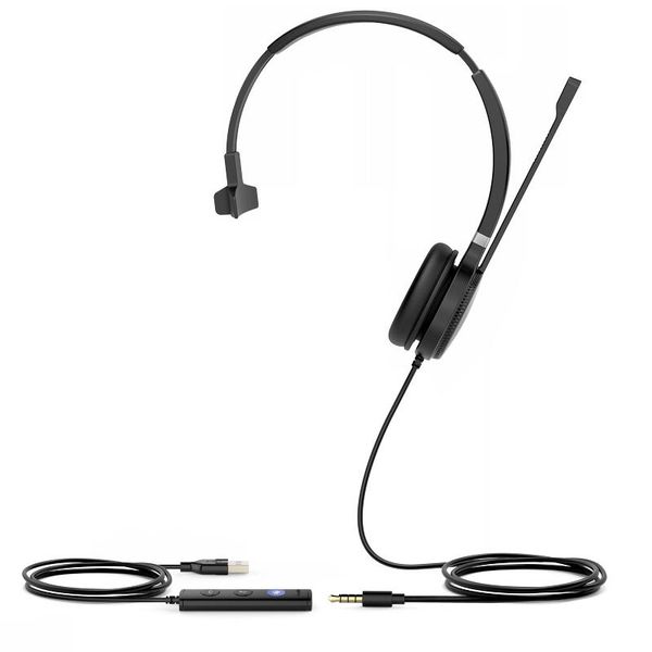 Yealink UH36 Mono náhladová súprava na jedno ucho s 3.5mm jack - USB konektory pre Teams