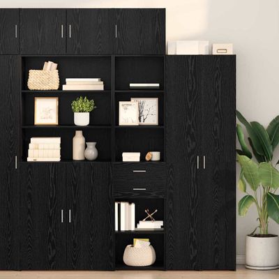 vidaXL Highboard Čierny dub 45 x 42,5 x 185 cm Kompozitné drevo