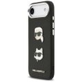 Karl Lagerfeld FW Grained Karl & Choupette Heads Pins & Logo obal pre iPhone Air čierna