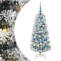 vidaXL Umelý Sklápací Vianočný Stromček 150 LED Zelená a biela 120 cm