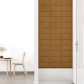 vidaXL Nástenné panely 12 ks hnedé 30x15 cm zamat 0,54 m²