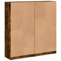 vidaXL Knižnica s dvierkami dymový dub 136x37x142 cm kompoz. drevo