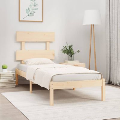 vidaXL Posteľný rám, drevený masív 75x190 cm, malé jednolôžko