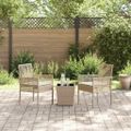 vidaXL Záhradný bistro set 3 ks Béžová polyratan