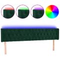 vidaXL Čelo postele s LED tmavozelené 183x16x78/88 cm zamat
