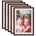 vidaXL Fotorámiky na stenu alebo stôl 5 ks tmavočervené 42x59,7 cm
