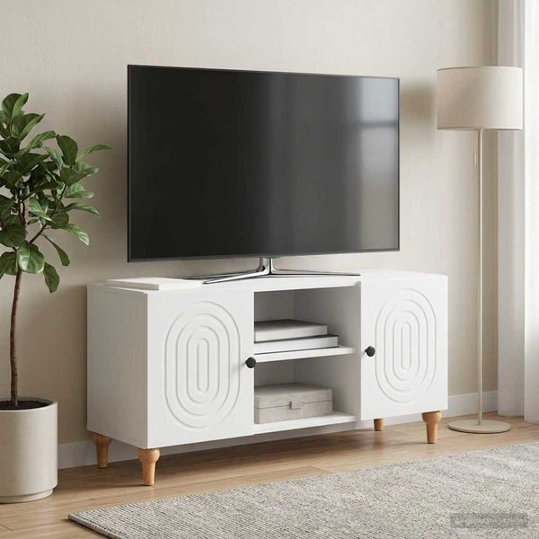 vidaXL TV skrinka Biela 102 x 34,5 x 50 cm Kompozitné drevo