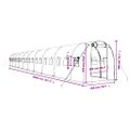vidaXL Fóliovník s oceľovým rámom zelený 40 m² 20x2x2 m