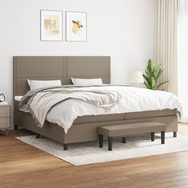 vidaXL Boxspring posteľ s matracom sivohnedý 200x200 cm látka