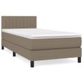 vidaXL Posteľný rám boxsping s matracom sivohnedý 90x200 cm látka