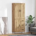 vidaXL Highboard Remeselný dub 69,5 x 34 x 180 cm Kompozitné drevo