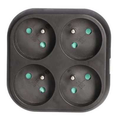 Rozbočovacia zásuvka SOLIGHT P112, 4x 10A, čierna