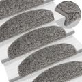 vidaXL Schodové rohože 10 ks 65x21x4 cm sivé, polkruhové, veľké