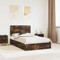 vidaXL Úložná posteľ Dymová dub 135 x 190 cm Kompozitné drevo