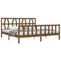vidaXL Posteľný rám s čelom medovo-hnedý 200x200 cm masívne drevo