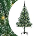 vidaXL Umelý vianočný stromček, snehom obalený, s LED svetlom 120 cm