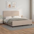 vidaXL Posteľný rám s čelom kapučínový 160x200 cm umelá koža
