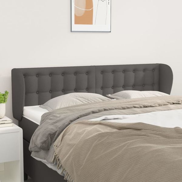 vidaXL Čelo postele so záhybmi sivé 147x23x78/88 cm umelá koža
