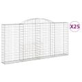 vidaXL Oblúkové gabionové koše 25 ks 300x30x140/160 cm pozink. železo