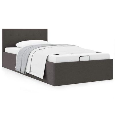 vidaXL Hydraulický posteľný rám+úložný priestor, látka 100x200 cm