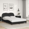vidaXL Rám postele, Viana, s LED bez matraca, čierny 140x190 cm