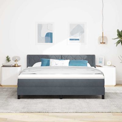 vidaXL Posteľ s pružinovým rámom Tmavo šedá 200 x 180 cm Zamat