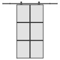 vidaXL Posuvné dvere s kovaním tvrdené sklo a hliník úzke 102,5x205 cm