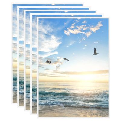 vidaXL Fotorámiky na stôl, koláž 5 ks, biele 15x21 cm, MDF