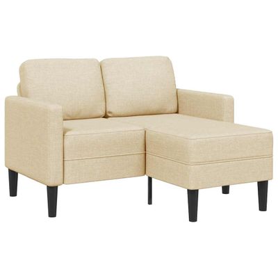 vidaXL 2-miestna pohovka s leňoškou v tvare L krémová látka 125 cm