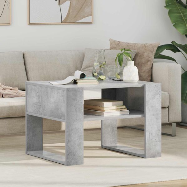 vidaXL Konferenčný stolík s úložiskom Betónová šedá 66 x 53 x 45 cm