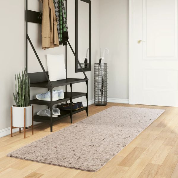 vidaXL Shaggy koberec PAMPLONA, vysoký vlas, moderný, béžový 80x250 cm