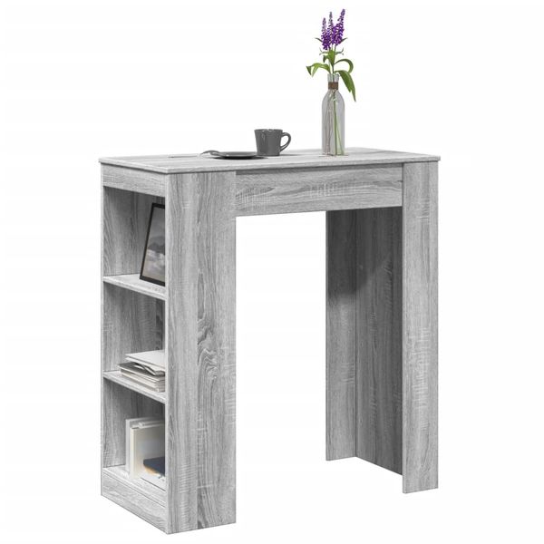 vidaXL Barový stôl police sivá sonoma 95x47x103,5 cm kompozitné drevo