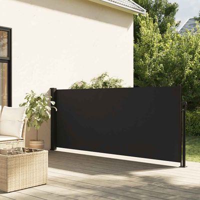 vidaXL Zaťahovacia bočná markíza, čierna 120x500 cm
