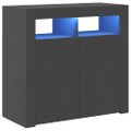 vidaXL Komoda s LED svetlami sivá 80x35x75 cm