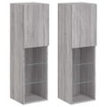 vidaXL TV skrinky s LED svetlami 2 ks sivé sonoma 30,5x30x102 cm