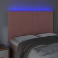 vidaXL Čelo postele s LED ružové 144x5x118/128 cm zamat