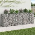 vidaXL Gabiónová vyvýšená posteľ 2 ks 250 x 50 x 80 cm Strieborná