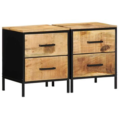 vidaXL Nočný stolík so zásuvkou 2 pcs Hnedá a čierna 40 x 35 x 50 cm