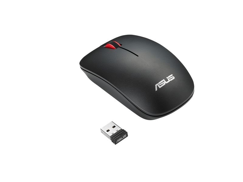 ASUS WT300/Cestovný/Optická/1 600 DPI/Bezdrátová USB/Čierna-červená