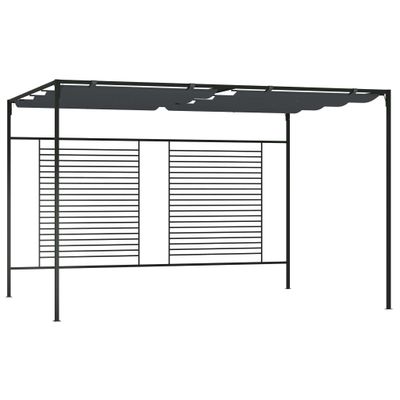 vidaXL Altánok so zaťahovacou strieškou 4x3x2,3 m antracitový 180 g/m²