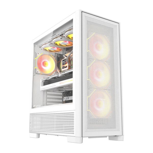 Počítačová skriňa DarkFlash AIRNOVA (biela) + 3 ventilátory