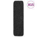vidaXL Protišmykové nášľapy na schody 15ks, 75x20cm,antracit, obdĺžnik