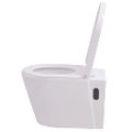 vidaXL Keramické závesné WC so skrytou nádržou, biele