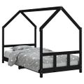 vidaXL Rám detskej postele čierny 90x200 cm masívna borovica